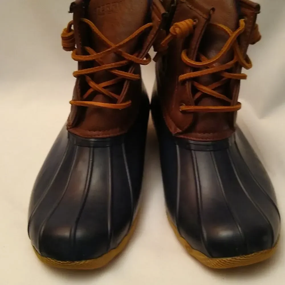 Sperry Topsiders Rainboot Girls Size 6 Blue And Brown...